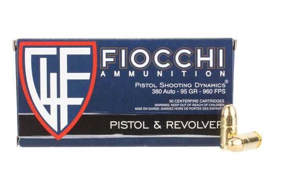 Fiocchi 380 acp fmj ammo comes in a box of 50